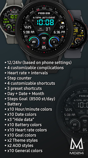 MD214 Digital Watch Face Screen 2