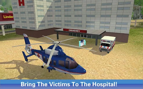 ambulância e helicóptero