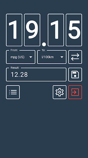 FCC-Fuel Consumption Converter Screen 2