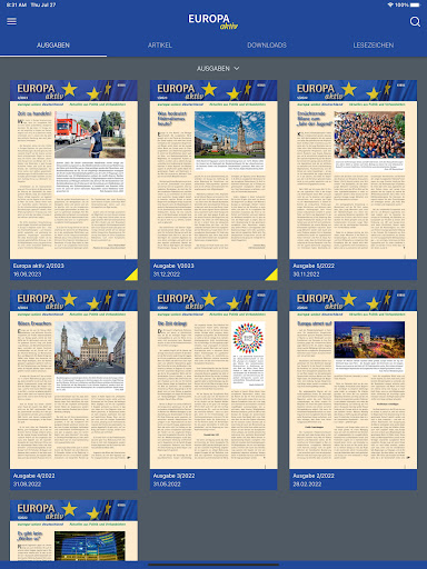 Android application Europa aktiv screenshort