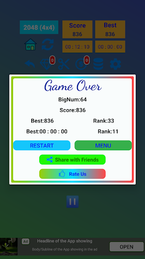 2048 Puzzle Variations Game Screen 3