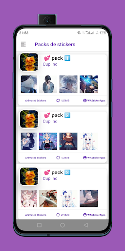 Android application Anime Stickers 2023 GIF screenshort