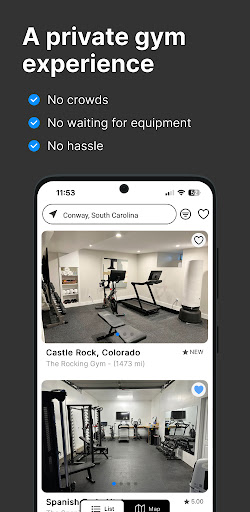 Android application Gymshare screenshort