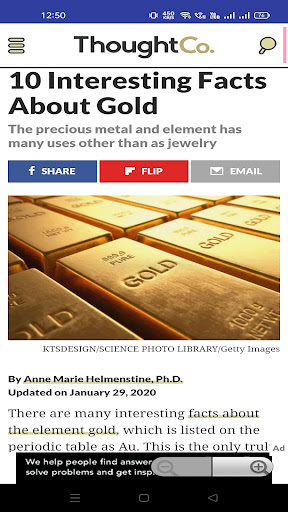Android application Facts About Gold screenshort