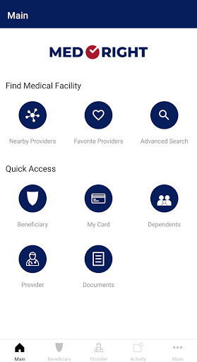 Android application MedRight for Medical Services screenshort