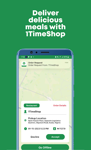 1TimeShop Driver Screen 3