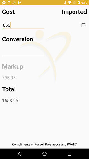Android application Girling Calculator screenshort