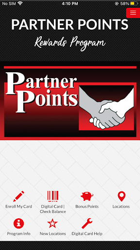 Android application Partner Points screenshort