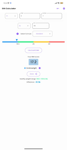 Android application BMI Calculator screenshort