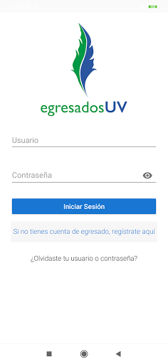 Android application Egresados UV screenshort