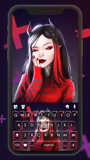 Android application Cute Devil Girl Keyboard Backg screenshort