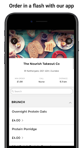 Android application The Nourish Takeout screenshort