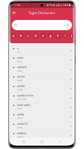Tagin English Dictionary Screen 2