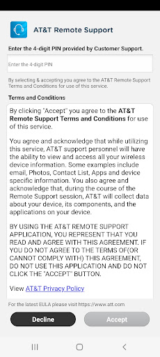 AT&T Remote Support Screen 3