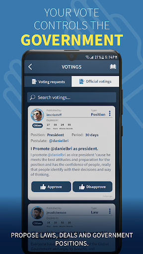 Android application Global Government screenshort