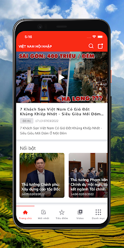 Android application Việt nam hội nhập screenshort