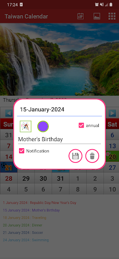 Taiwan Calendar 2024 Screen 2