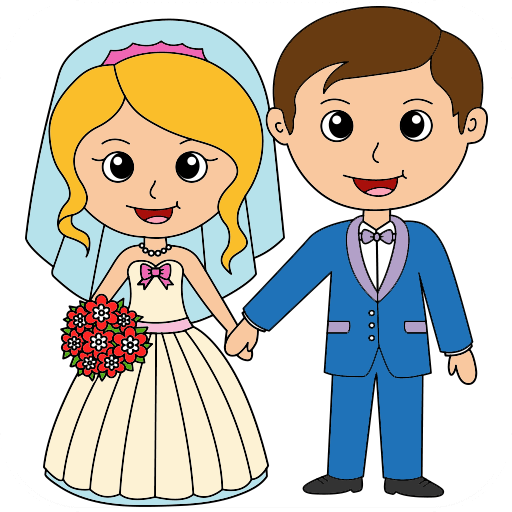 Bride & Groom Wedding Coloring logo