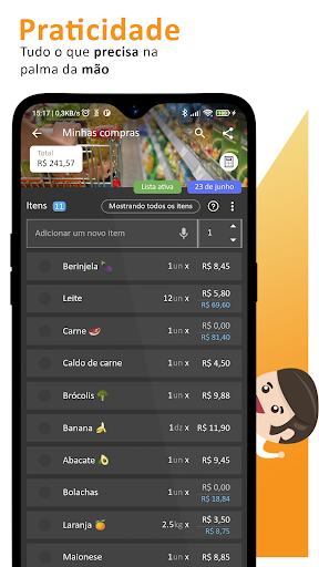 Android application Lista de compras compartilhada screenshort