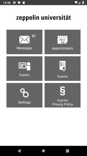 Android application Zeppelin Universität screenshort