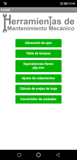 Android application Herramientas de Mantenimiento screenshort