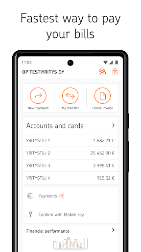 Android application OP Business mobile screenshort