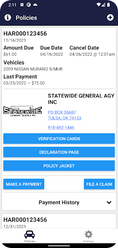 Android application Harbor Insurance Company screenshort