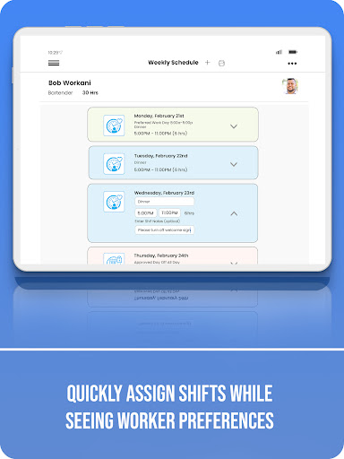 Screenshot of Restaurant Staff Scheduler
