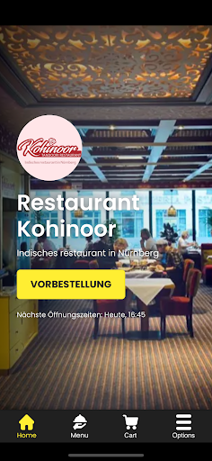 Android application Restaurant Kohinoor screenshort
