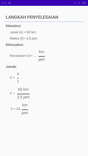 Kalkulator jarak kecepatan wak Screen 3