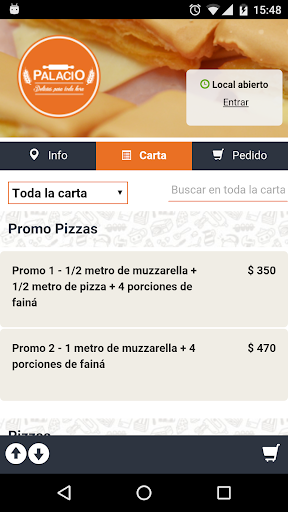 Android application Pedidos Palacio screenshort