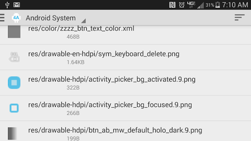 Android application Package Browser screenshort