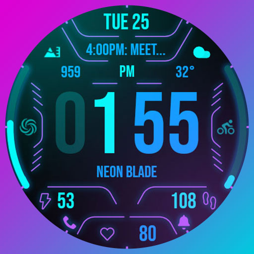 Neon Attack Watch Face 037 logo