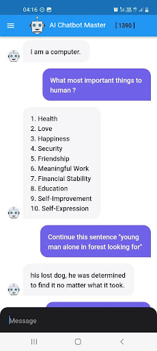 AI Chatbot Master Screen 2