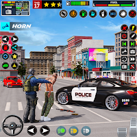 警察はゲームカーの運転を追跡します