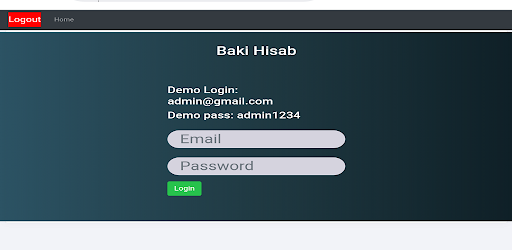 Android application Baki Hisab screenshort