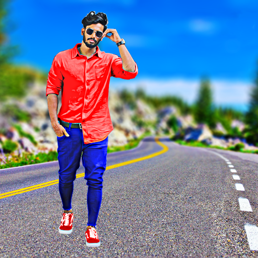 Highway road photo editor logo