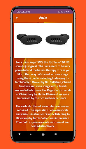 Android application JBL Tune 130NC TWS Guide screenshort