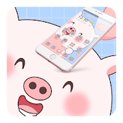 Pink Cartoon Cute Pig Theme  Icon