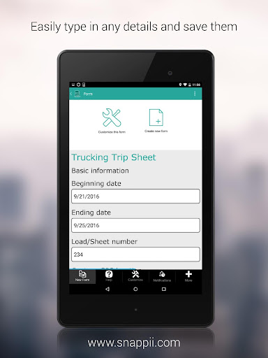 Trucking trip sheet Screen 2