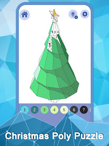 Captura de Pantalla 1 Xmas Poly Art Color por número android