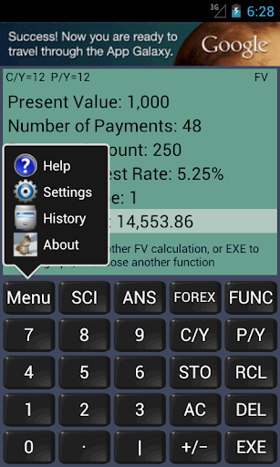 Financial Calculator FincCalc Screen 2