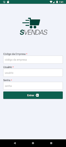 Android application SVendas screenshort
