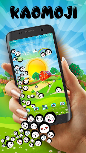 Funny Kaomoji Gravity launcher Theme