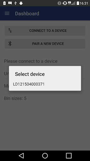 Android application Dataset Bin Scanner screenshort