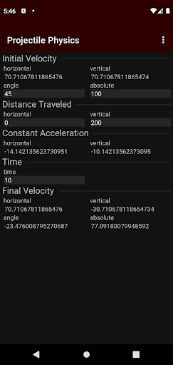 Projectile Physics Screen 3