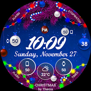 Captura de Pantalla 10 Christmas Lights Watch Face android