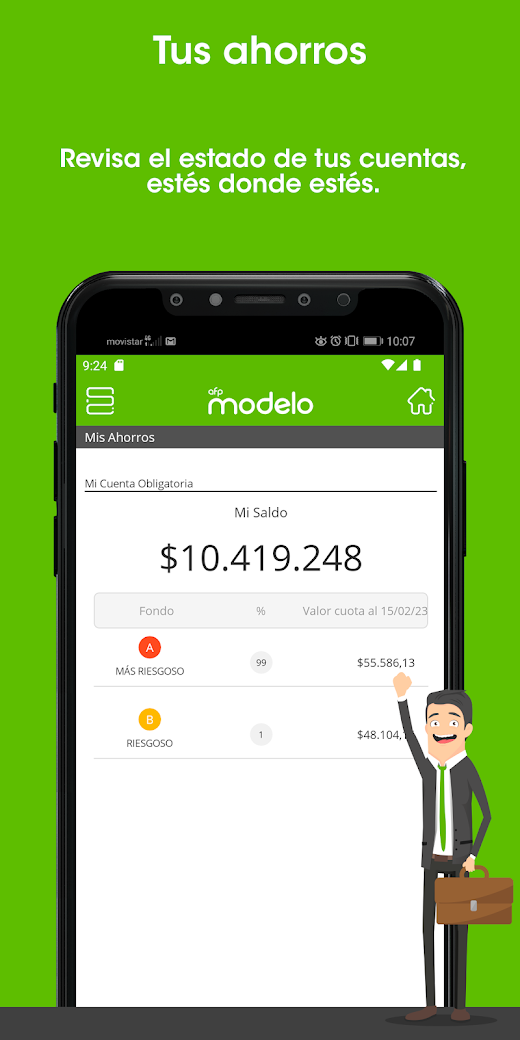 Android application AFP Modelo screenshot