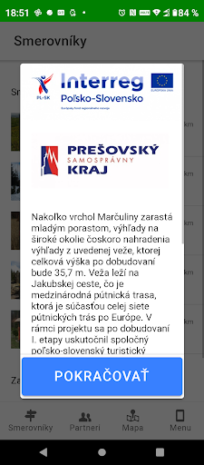 Android application Rozhľadňa Marčulina screenshort