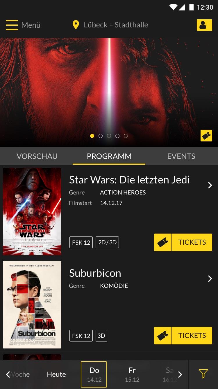 Android application CineStar screenshort
